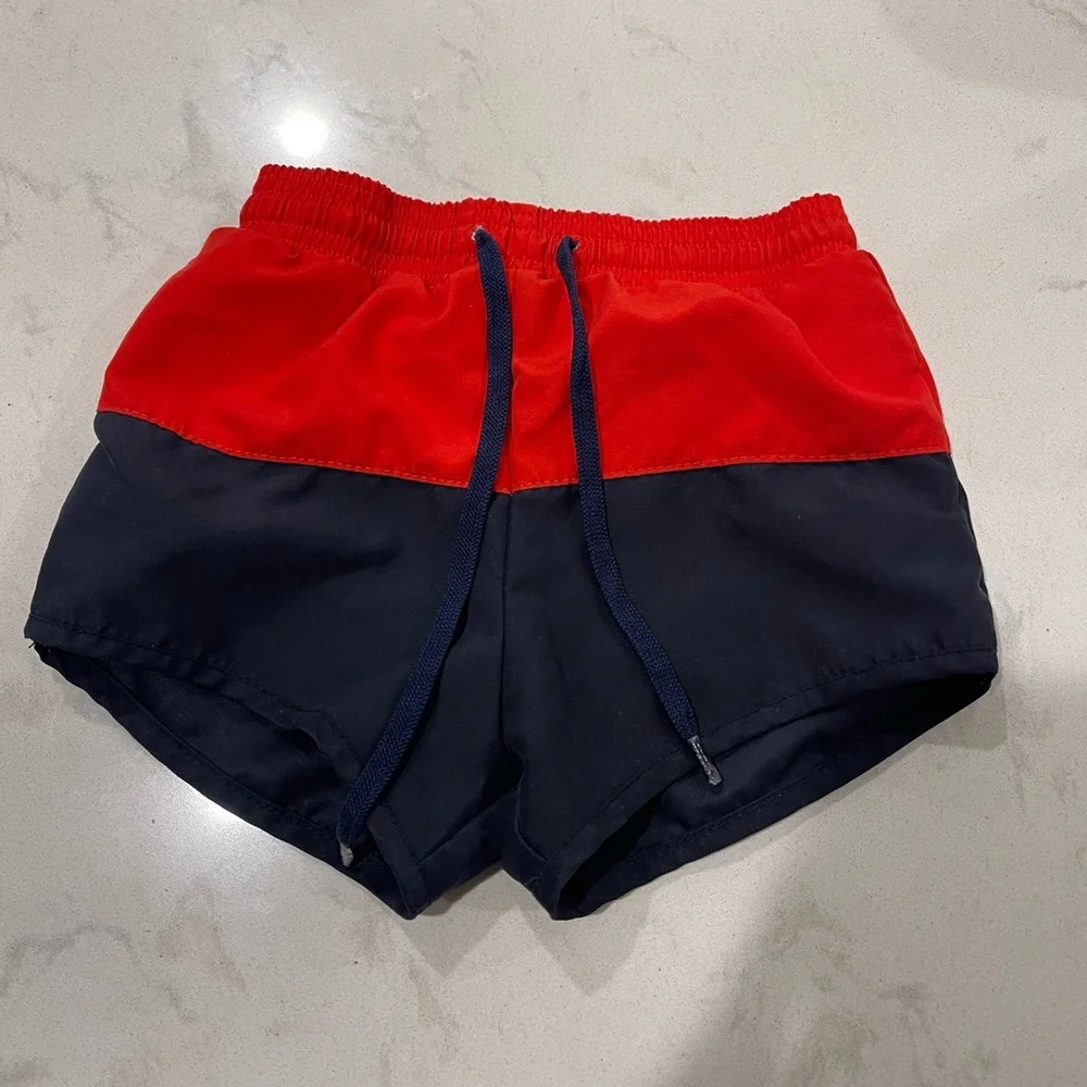 Minnow boys americana color block boardie, size 3/4T